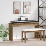 Vidaxl stand de clavier ch�ne artisanal 120 x 32 x 64 cm