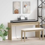 Vidaxl stand de clavier ch�ne sonoma 130 x 32 x 64 cm