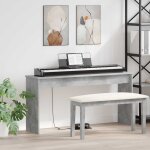 Vidaxl stand de clavier gris b�ton 130 x 32 x 64 cm bois d'ing�nierie