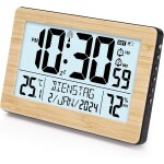 Vinilite horloge murale rveil numrique radio - pilote avec temprature horloge de table en bois calendrier ...