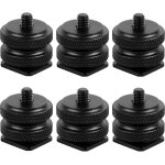 Vis du support de caméra, 6 pièces triple hot shoe mount, 1 / 4 adaptateur griffe caméra, adaptateur ... Vis du support de caméra, 6 pièces triple hot shoe mount, 1 / 4 adaptateur griffe caméra, adaptateur ...