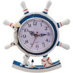 Volant nautique horloge en bois réveil ornement minable creative voile méditerranée barreurs horloges ... Volant nautique horloge en bois réveil ornement minable creative voile méditerranée barreurs horloges ...