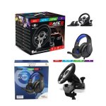 Volant et pdales de jeu race pro wheel 2 xbox sries xs ps4 switch pc spirit of gamer + casque gamer ...