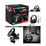 Volant et pdales de jeu vido pro race compatible xbox sries xs ps3 ps4 switch pc + casque spirit of ...