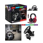 Volant et pdales de jeu vido pro race compatible xbox sries xs ps3 ps4 switch pc + casque spirit of ...
