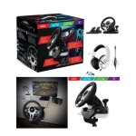 Volant et pdales de jeu vido pro race compatible xbox sries xs ps3 ps4 switch pc + casque spirit of ...