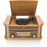 Vornixorsarlshop - nr cha�ne r�tro marron avec radio ondes courtes et moyennes, lecteur cd - rw, mp3, ...