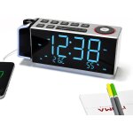 Vornixorsarlshop - r�veil de projection avec radio fm, chargement usb, �cran led de 1, 8 pouces, veilleuse, ...