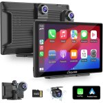 W905 sans fil carplay voiture autoradio carplay & android auto avec dash cam, 9  tactile ecran, 4k devant ...