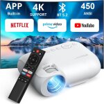 Wchi - [app intgre] vidoprojecteur 2025 rtroprojecteur portable mini projecteur dual contrle avec ...