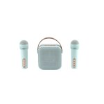 We pop mini enceinte karaok + poigne, bt 5. 4, rechargeable, 2 micros avec 5 sons, style rtro, bleu ...