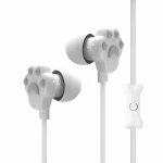 White cat paw - ecouteurs st�r�o avec micro, �couteurs intra - auriculaires, casque filaire pour smartphone, ...