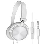 White ecouteurs filaires avec microphone, couteurs de jeu, couteurs stro, musique hifi basse, ensembles ...