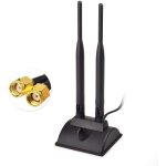 Wifi 2. 4g / 5. 8g dual magnetic antenna adapter rp - sma cable 2 m for wifi camera antenna pci wlan ...