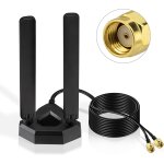 Wifi antenna 6e tri - band 2. 4g / 5g / 5. 8g / 6ghz magnetic base with rg174 cable 2m rp - sma signal ...