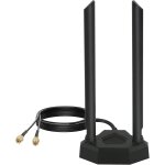 Wifi antenne double bande 8 dbi 2, 4 ghz 5 ghz 5, 8 ghz adaptateur rp - sma avec base magntique compatible ...
