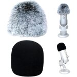 Windscreen micro anti vent bonnet microphone, 2pcs filtre anti pop mousse en bonnette pare, brise en ...