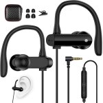 Wqs - ecouteurs prise jack sport crochet auriculaire hifi stro casque antibruit avec microphone et ...