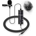 Wqs - lvm1 micro cravate avec 1 bonnette anti - vent, audio enregistrement microphone camras  condensateur ...