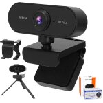 Wqs - webcam avec microphone, webcam streaming, usb camra pc, 1080p hd avec microphone et trpied, balance ...