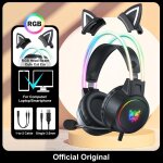 X15 pro casque filaire avec faisceau de tte rgb micro flexible bouton contrle casque de jeu gamer pour ...