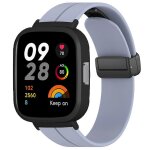 Pour xiaomi redmi watch 3 bracelet de montre noir � boucle magn�tique bracelet en silicone avec bo�tier ...