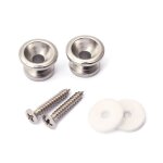 Xm 2 pices guitare sangle serrure mtal pour acoustique electrique basse accessoires (chrome) kit outils ...