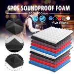 Xm mousse insonoris�e 500x500mm 6 pi�ces eponge d'absorption acoustique anti - bruit accessoires de salle ...