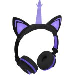 Yemaesre - casques avec oreilles de chat ecouteurs avec corne de licorne casques audio serre - tte eclairs ...