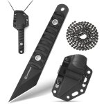 Ytfhg - couteau de couâ¿ mini couteau lame fixe 5, 6 cm en acier 5cr14mov, avec étui en abs et chaîne ... Ytfhg - couteau de couâ¿ mini couteau lame fixe 5, 6 cm en acier 5cr14mov, avec étui en abs et chaîne ...