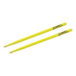 Zildjian 5acwdgy neon - baguettes 5a acorn - baguettes batterie - hickory 5a - couleur neon jaune - longueur ...