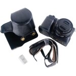 Zve10 etui en cuir pour appareil photo sony zv - e10 noir, noir