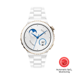 Huawei watch gt 3 pro elegant c�ramique blanc / 43mm / gps / bluetooth 5. 2 / microphone / charge sans ...