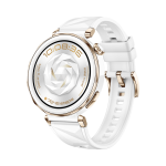 Huawei watch gt 5 pro 42mm / botier en cramique nanocristalline / bracelet en fluorolastomre blanc ...