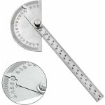 [jamais utilis�] 0 - 180 degr�s rapporteur d'angle � t�te ronde, multifonctionnel en acier inoxydable ...