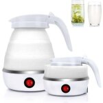 0. 6l bouilloire de voyage pliable en silicone �lectrique pliable, mini bouilloire portable avec fond ...