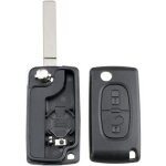 01a convient pour citroen c3 remplacement 2 boutons cl� � distance coque coque ce0536 va2, noir