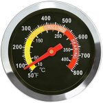 01t08 6cm barbecue ext�rieur grill fumoir thermom�tre en acier inoxydable calibre de temp�rature four ...