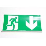 061000 etiquette signalisation r�glementaire pour baes - sortie de secours porte en bas - legrand