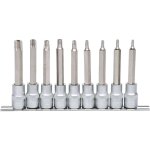 1 / 2  jeu de douilles tournevis torx perc, longues, 9 pcs, tb20 - tb60