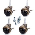 1. 5inch roue  bille en bronze, roulettes pour meubles avec douilles, roulettes  boule arrondie avec ...