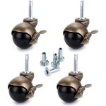 1. 5inch roue � bille en bronze, roulettes pour meubles avec douilles, roulettes � boule arrondie avec ...
