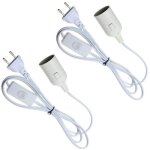 1. 8m (2pcs)lumi�res led?douille e27 avec fil support de lampe pour ampoule avec cordon prise �lectrique ...