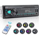 1 din car radio avec bluetooth mains libres support assistant vocal et t�l�phone mobile app control, ...