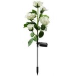 1 fleur lampe solaire � 5 t�tes de jardin en forme de roses - lumi�re led (blanc)