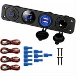 En 1 marine switch panel, 12v 4. 2a dual usb socket chargeur prise de courant et led voltm�tre et allume ...