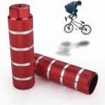 1 paire 100 x 28mm bike pegs antidrapantes en alliage d'aluminium, bmx pegs, repose - pieds cylindriques ...