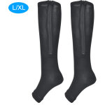 1 paire de chaussettes de compression mi - mollet � fermeture �clair, collants amincissants avec orteil ...