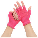 1 paire de gants mi - doigts respirants pour femmes, fitness yoga gym (rose)