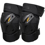 1 paire de genouill�res pour motocross noir prot�ge genouill�res ajustables armure pour adultes, pour ...